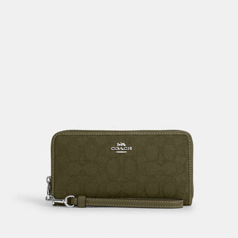 Long Zip Around Wallet In Signature Jacquard
